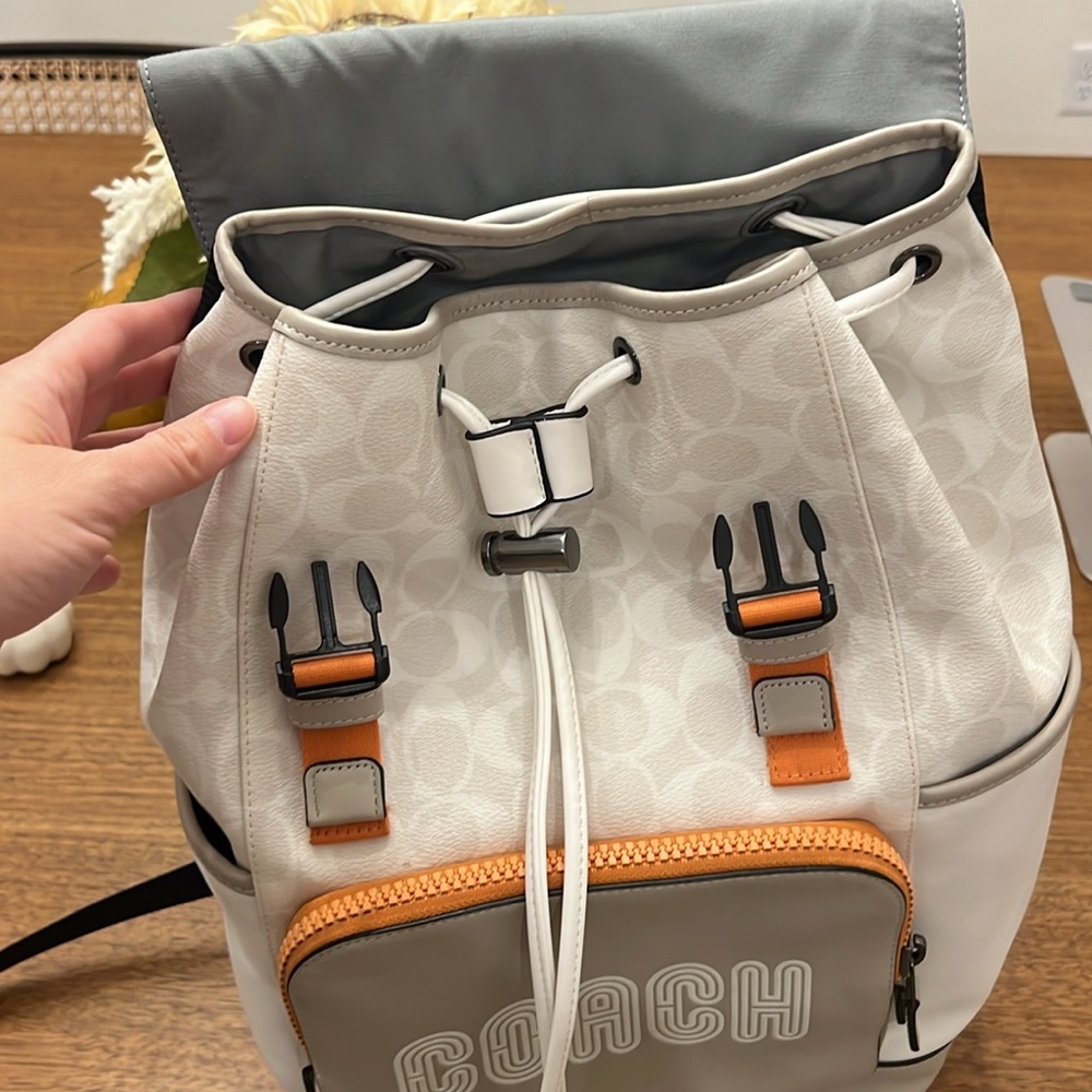 Coach Gray and Orange Backpack